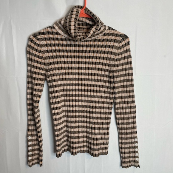 Maeve Tops - Maeve By Anthropologie Women’s Size Small Button Sleeve Turtleneck Striped 5826